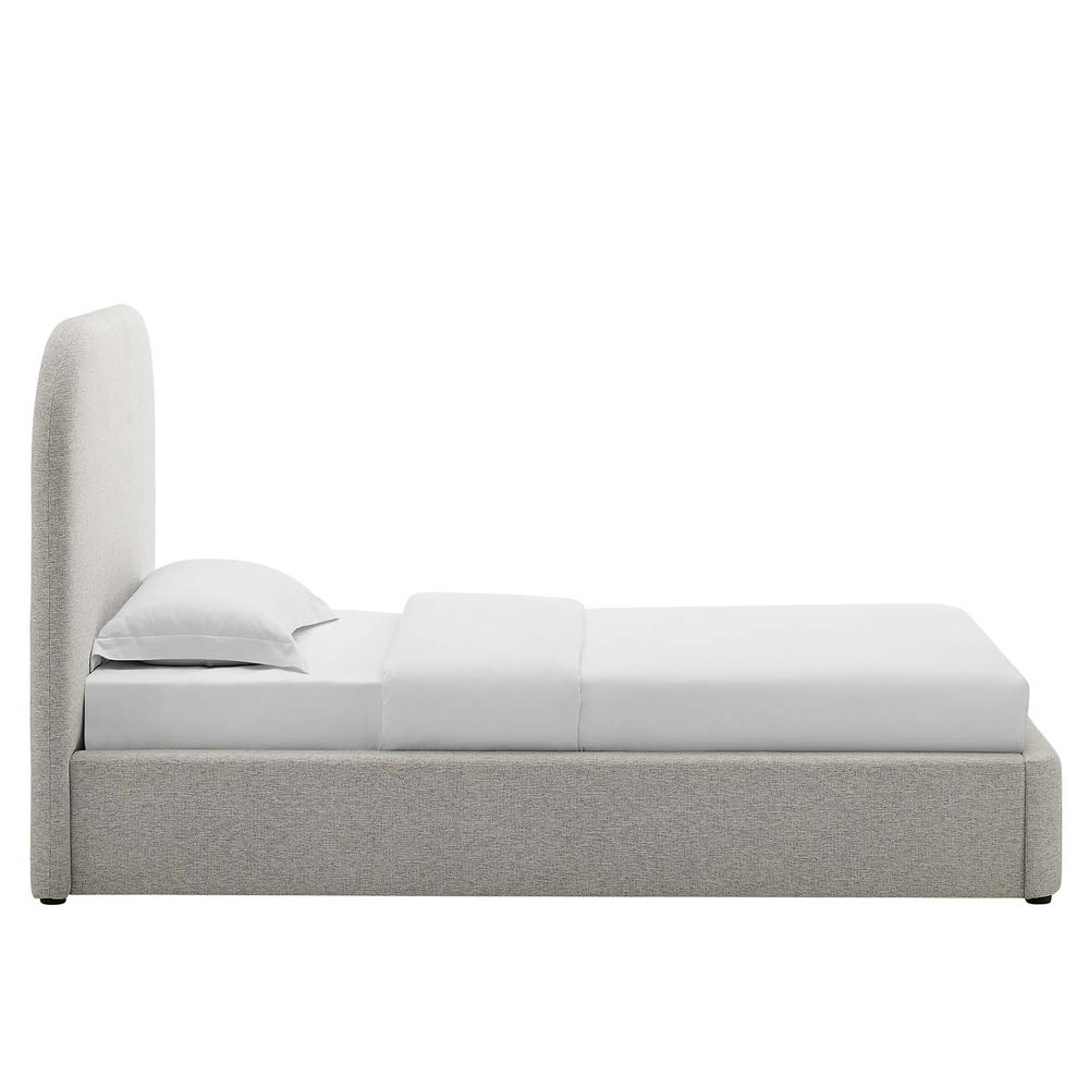Keynote Upholstered Fabric Curved Twin Platform Bed. Picture 3