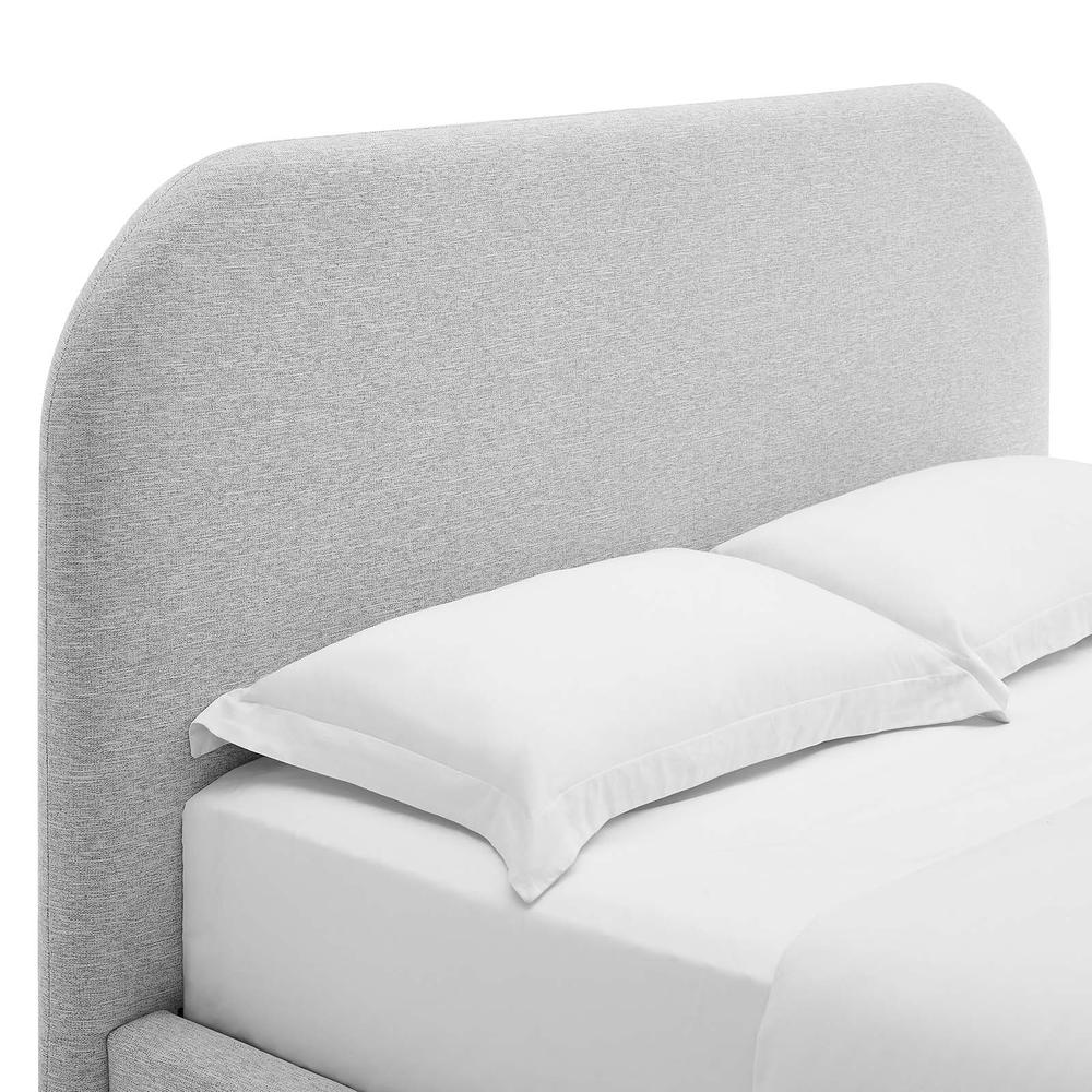 Keynote Upholstered Fabric Curved Full Platform Bed. Picture 5