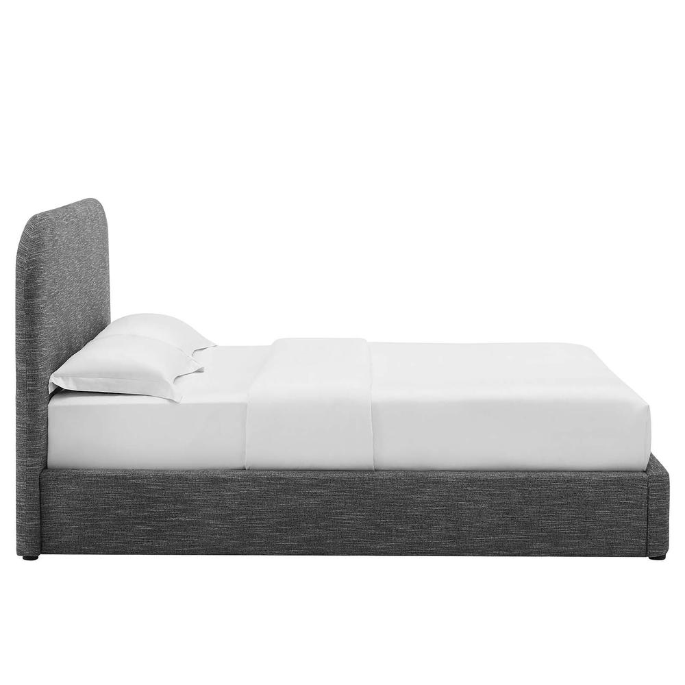 Keynote Upholstered Fabric Curved King Platform Bed. Picture 3