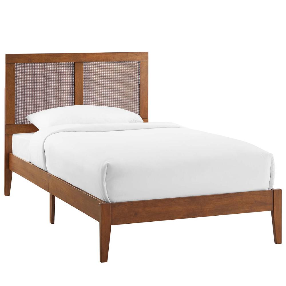 Sirocco Rattan and Wood Twin Platform Bed. Picture 1