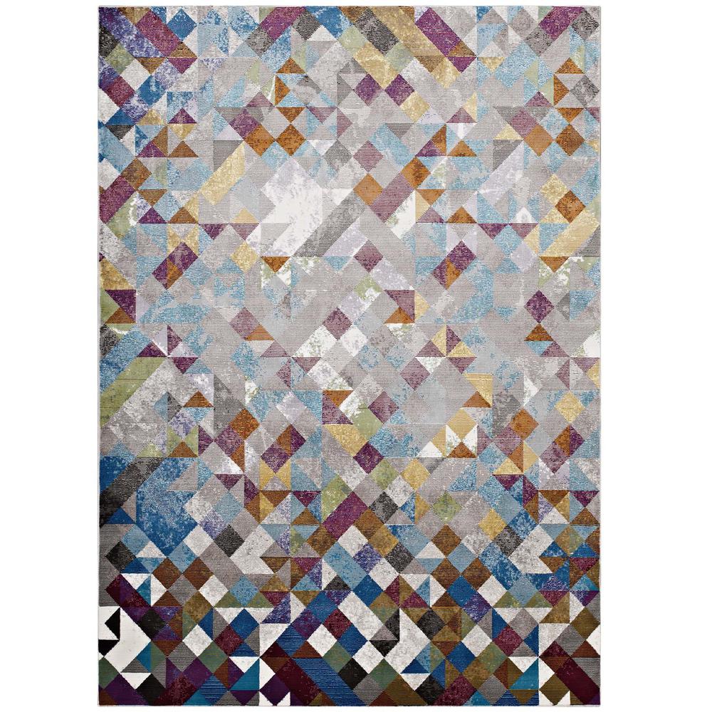Lavendula Triangle Mosaic 4x6 Area Rug. Picture 1