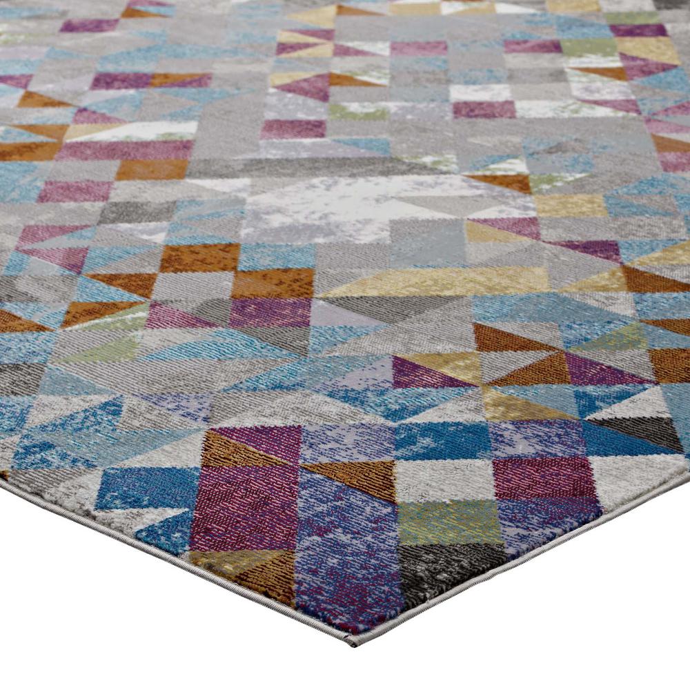 Lavendula Triangle Mosaic 4x6 Area Rug. Picture 3
