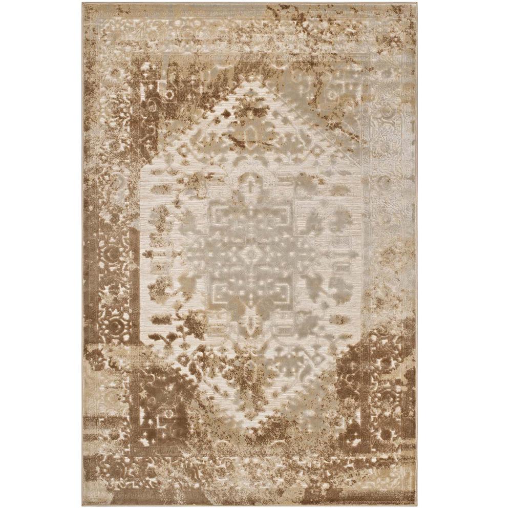 Rosina Distressed Persian Medallion 5x8 Area Rug. Picture 1