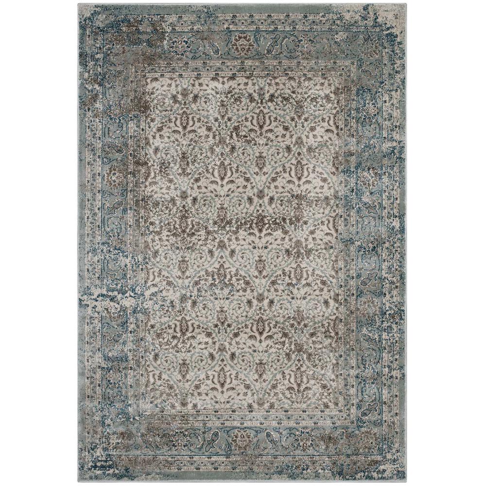 Dilys  Distressed Vintage Floral Lattice 5x8 Area Rug. The main picture.