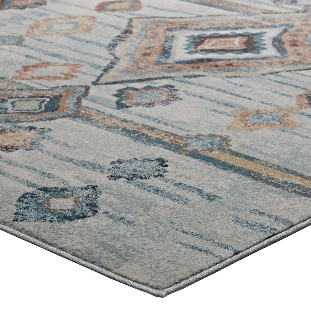 Jenica Distressed Moroccan Tribal Abstract Diamond 5x8 Area Rug. Picture 3