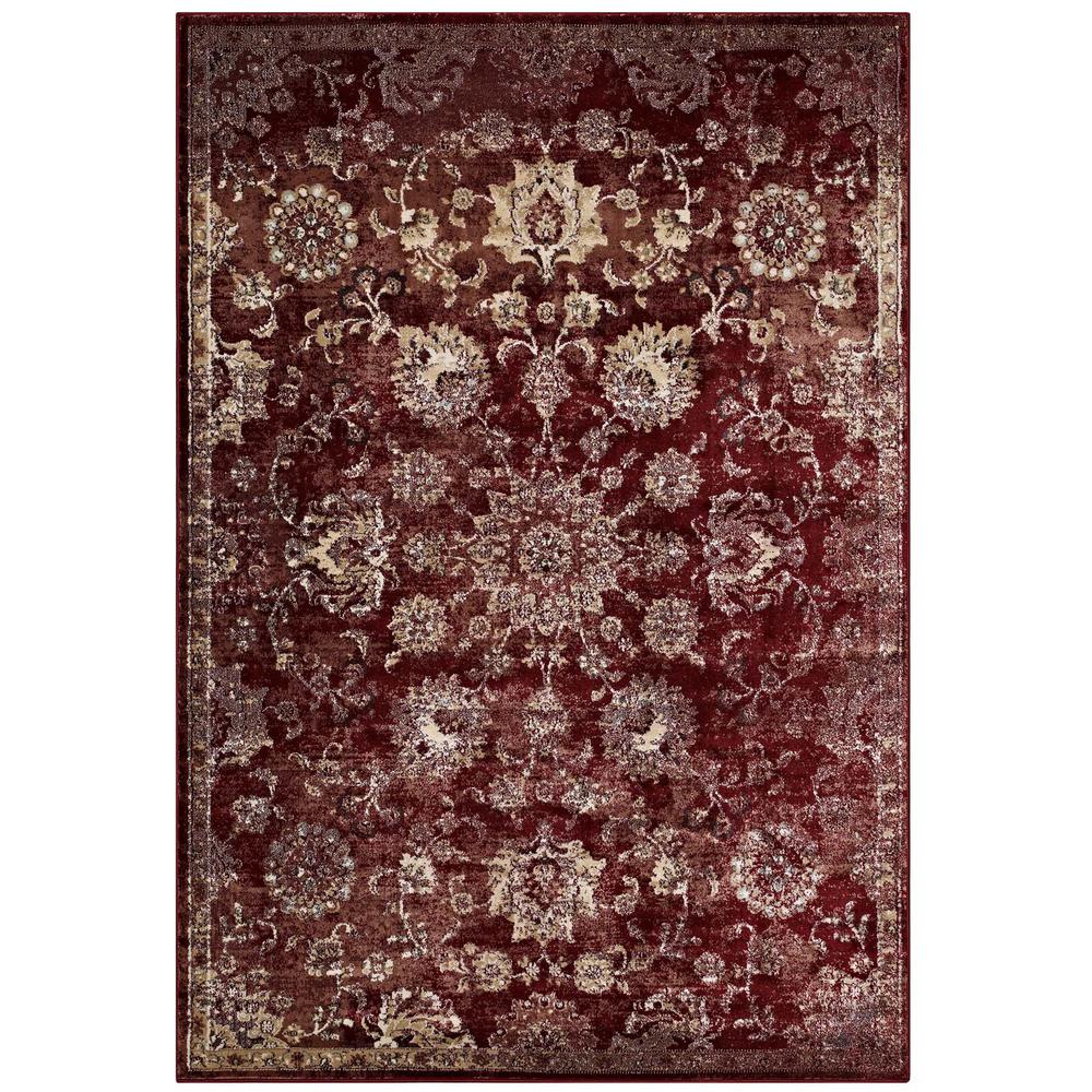 Cynara Distressed Floral Persian
Medallion 5x8 Area Rug. Picture 1