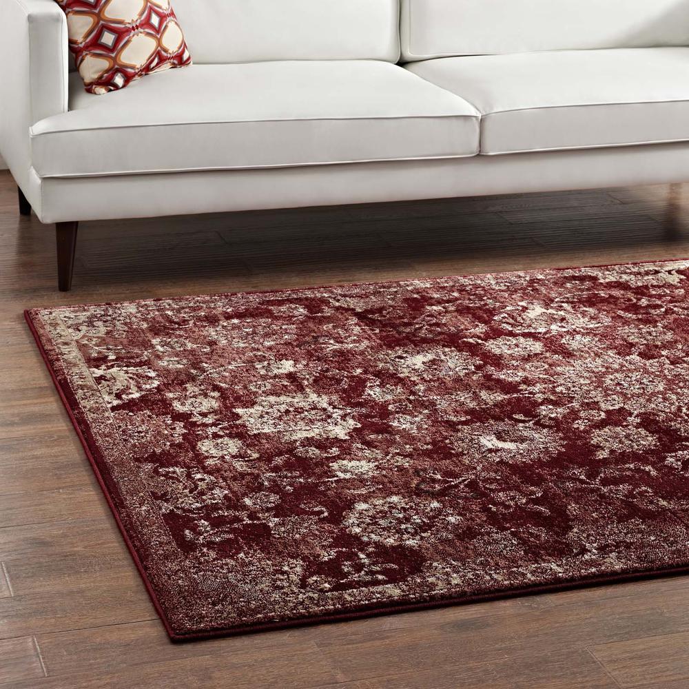 Cynara Distressed Floral Persian
Medallion 5x8 Area Rug. Picture 6