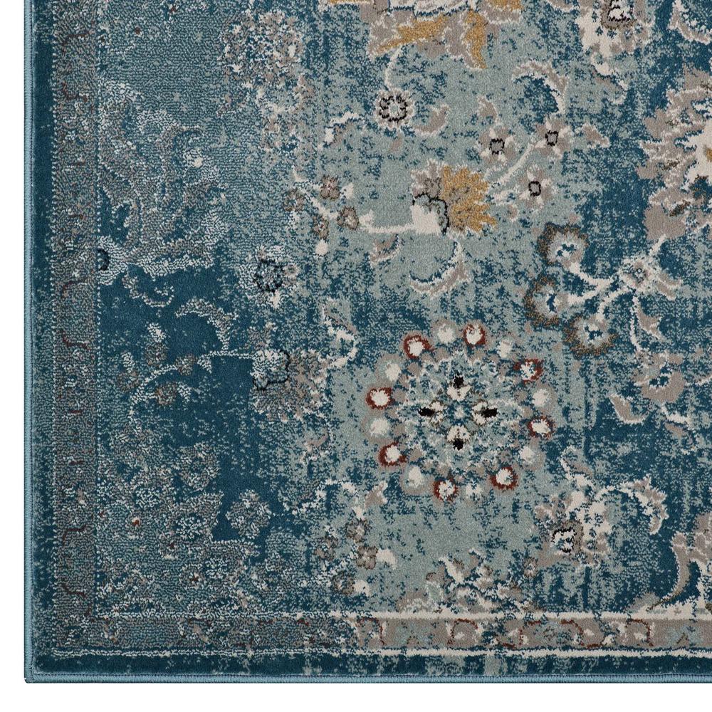 Cynara Distressed Floral Persian Medallion 5x8 Area Rug. Picture 3
