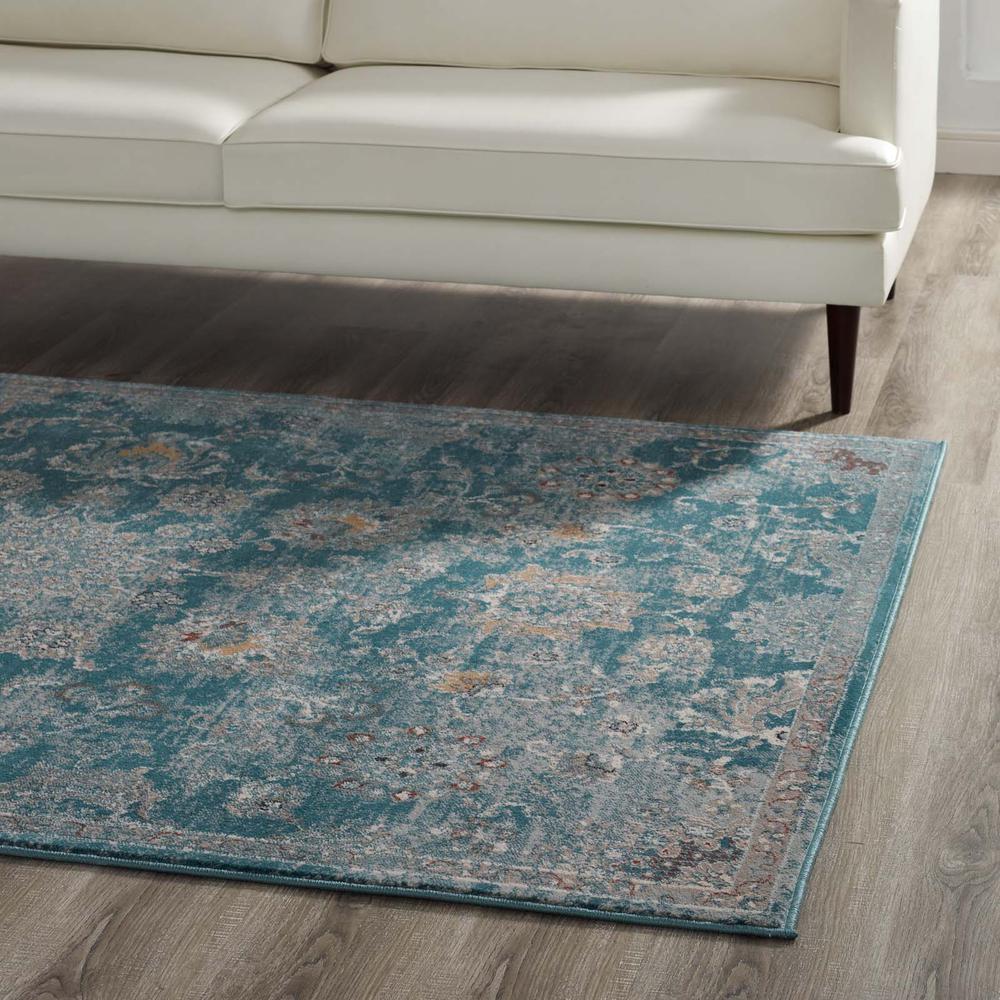 Cynara Distressed Floral Persian
Medallion 8x10 Area Rug. Picture 7