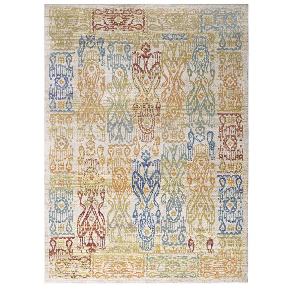 Solimar Distressed Southwestern Aztec 4x6 Area Rug. Picture 1