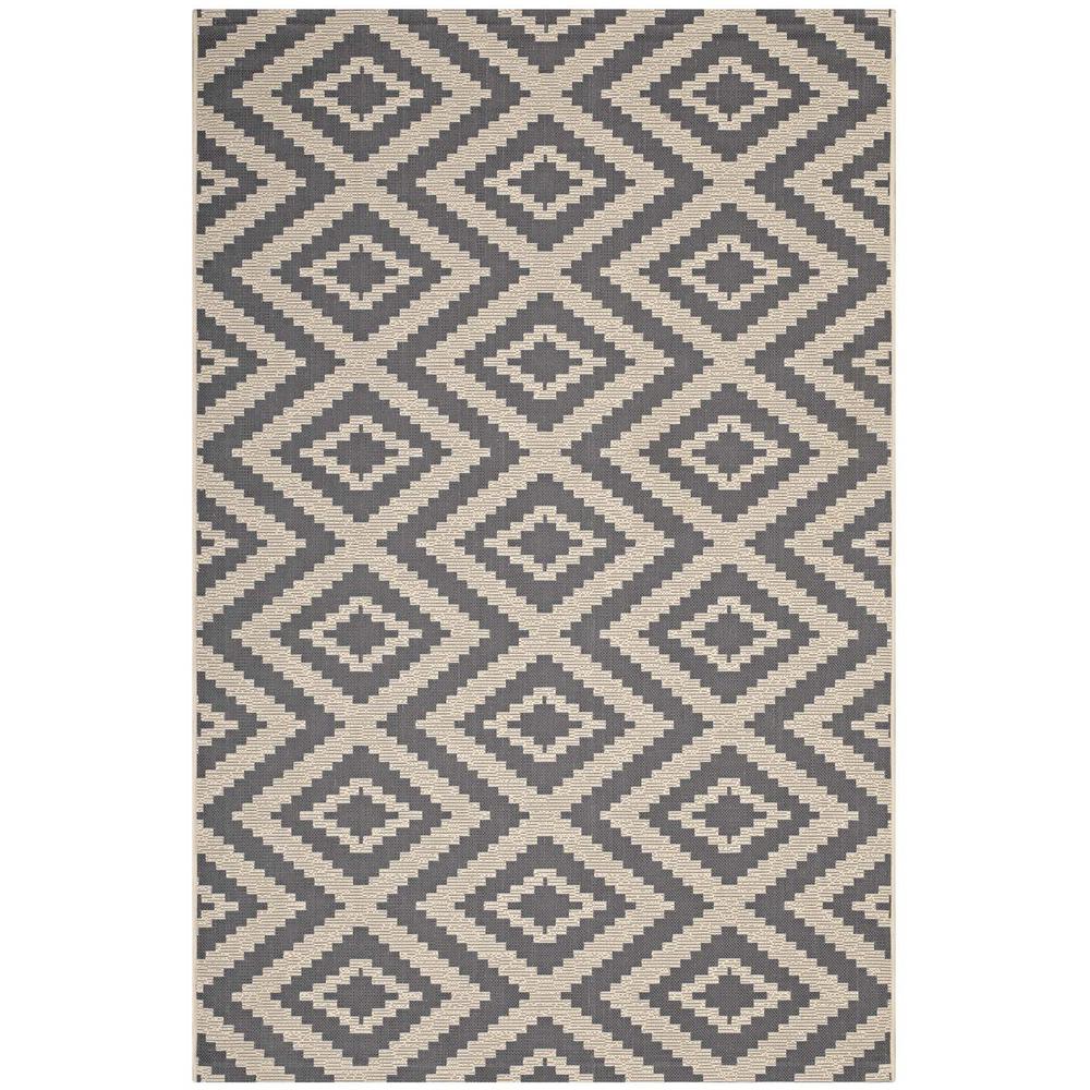 Jagged Geometric Diamond Trellis 8x10 Indoor and Outdoor Area Rug. Picture 1
