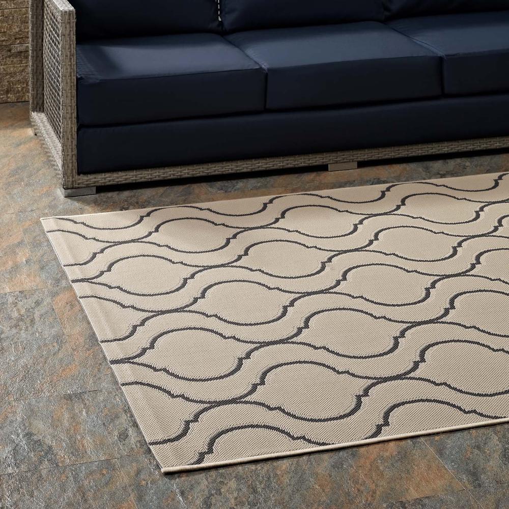 Linza Wave Abstract Trellis 5x8 Indoor and Outdoor Area Rug. Picture 6