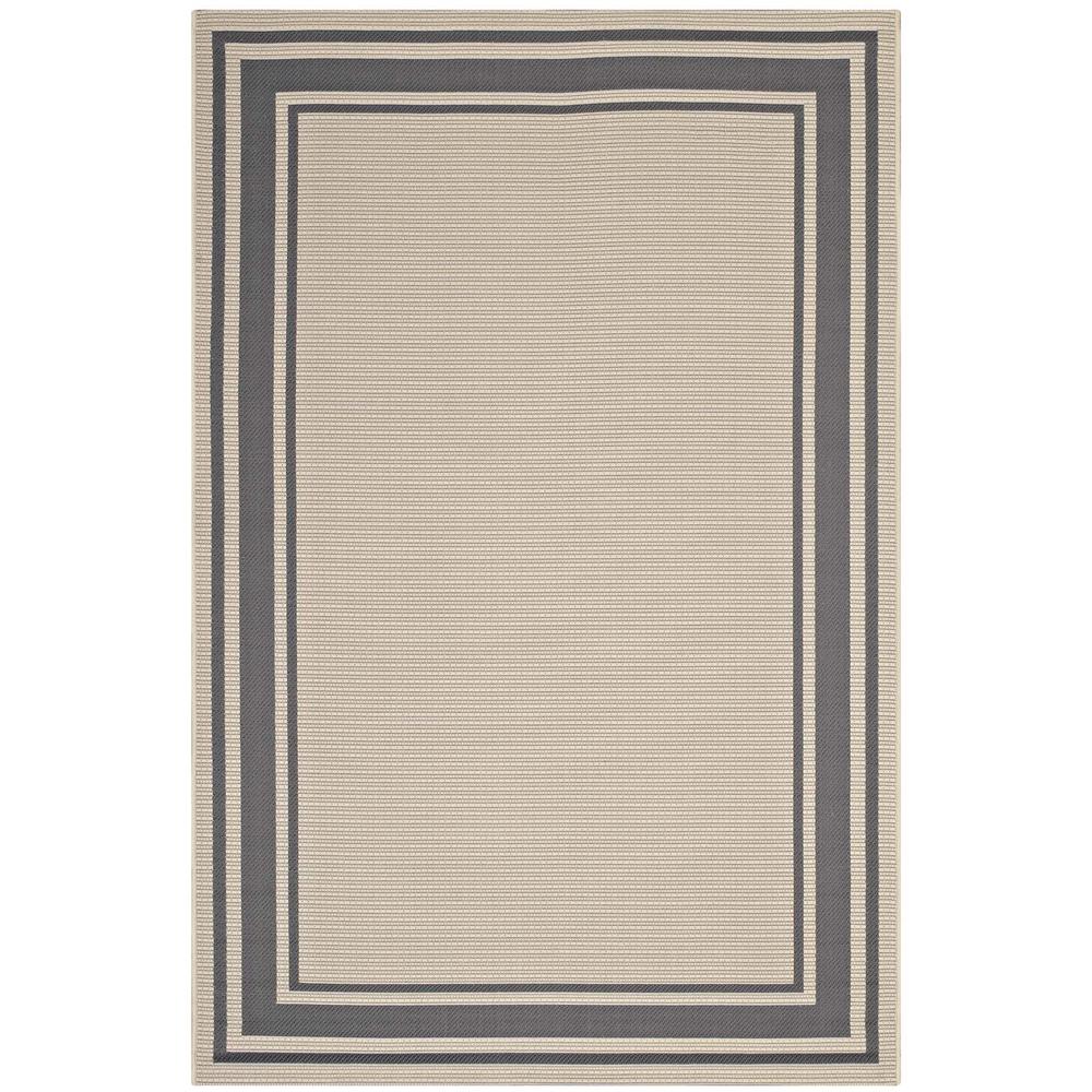Rim Solid Border 5x8 Indoor and Outdoor Area Rug. Picture 1