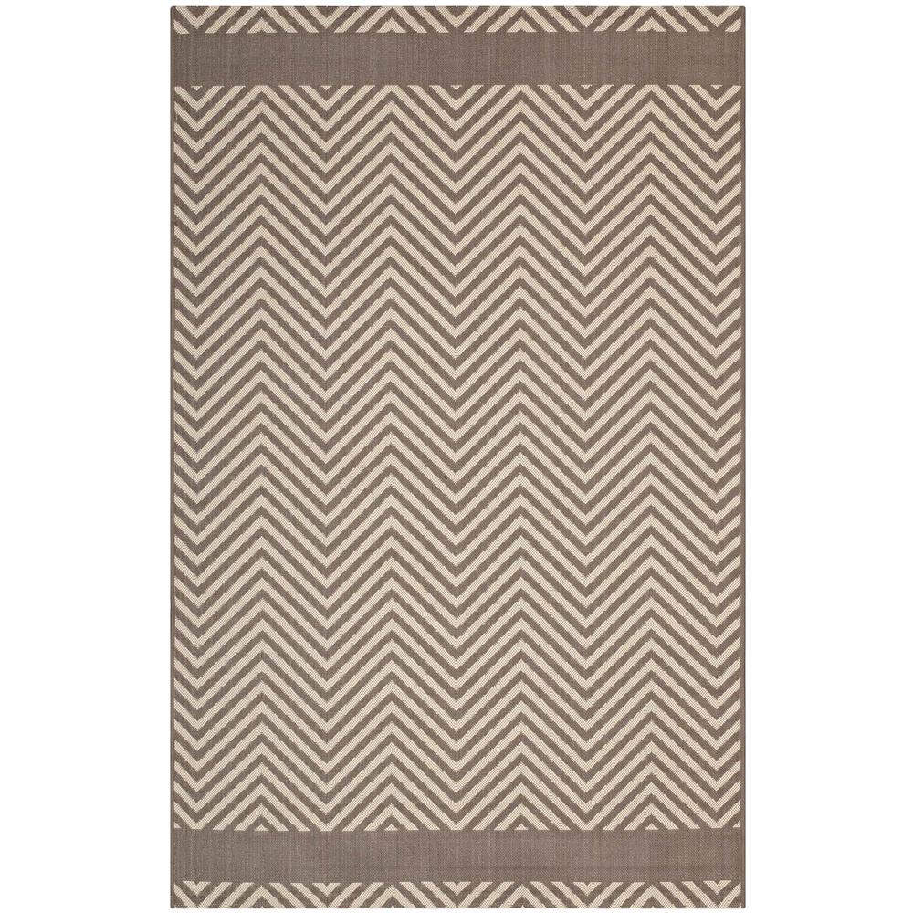 Optica Chevron With End Borders 5x8 Indoor and Outdoor Area Rug. Picture 2