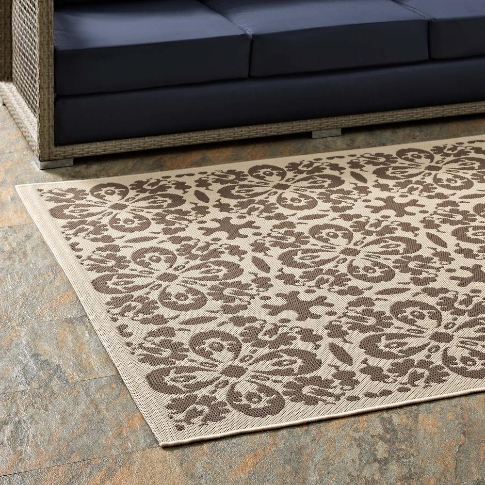 Ariana Vintage Floral Trellis 8x10 Indoor and Outdoor Area Rug. Picture 6