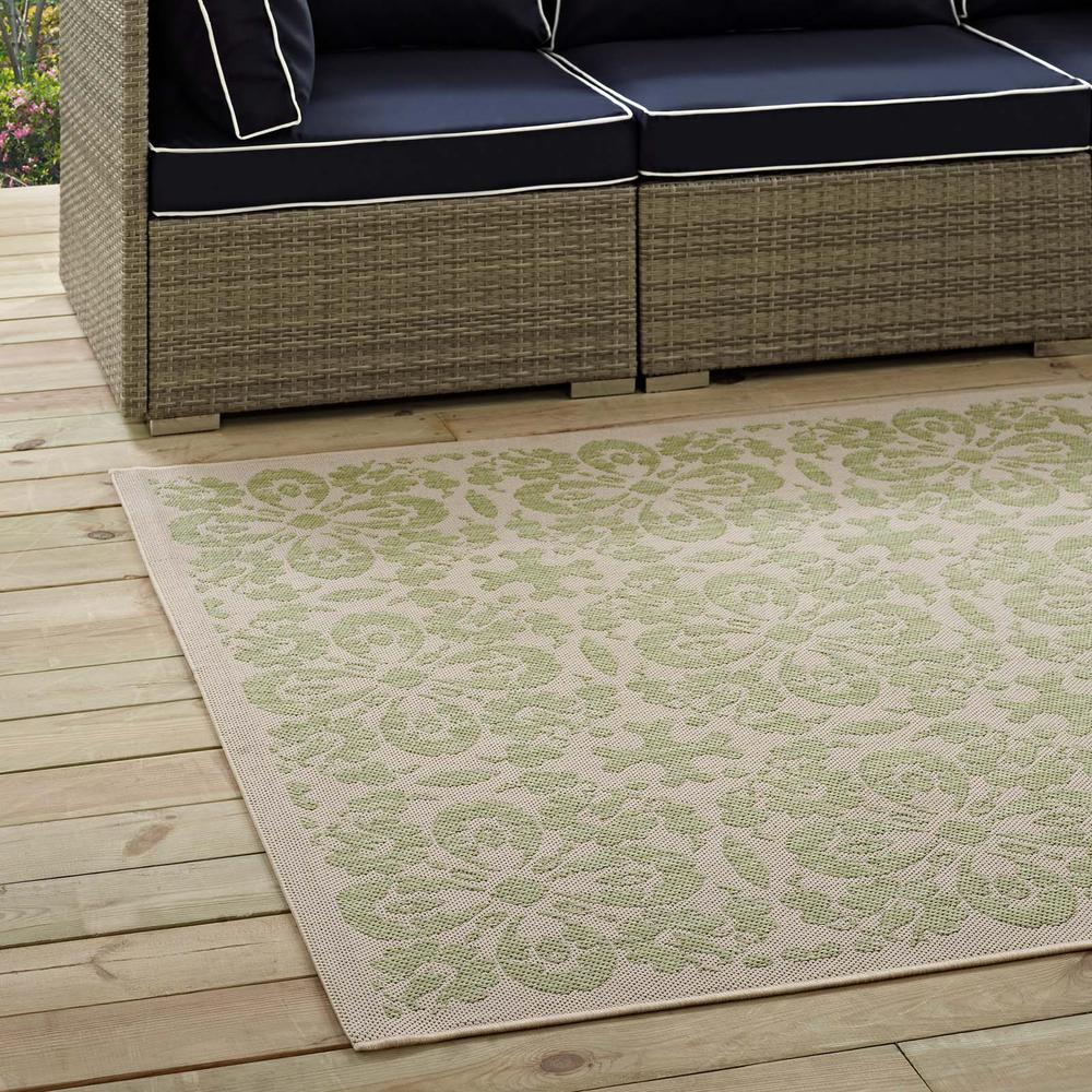 Ariana Vintage Floral Trellis 8x10 Indoor and Outdoor Area Rug. Picture 7
