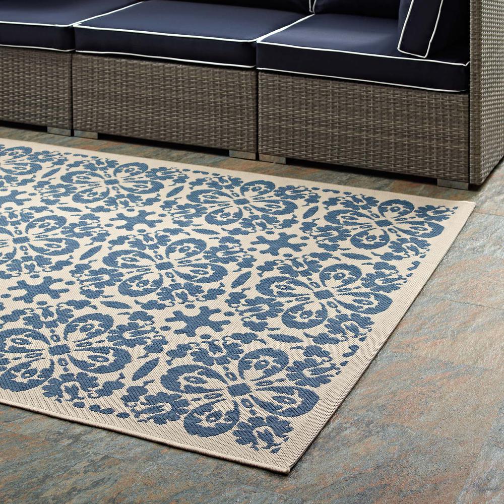 Ariana Vintage Floral Trellis 9x12 Indoor and Outdoor Area Rug. Picture 7