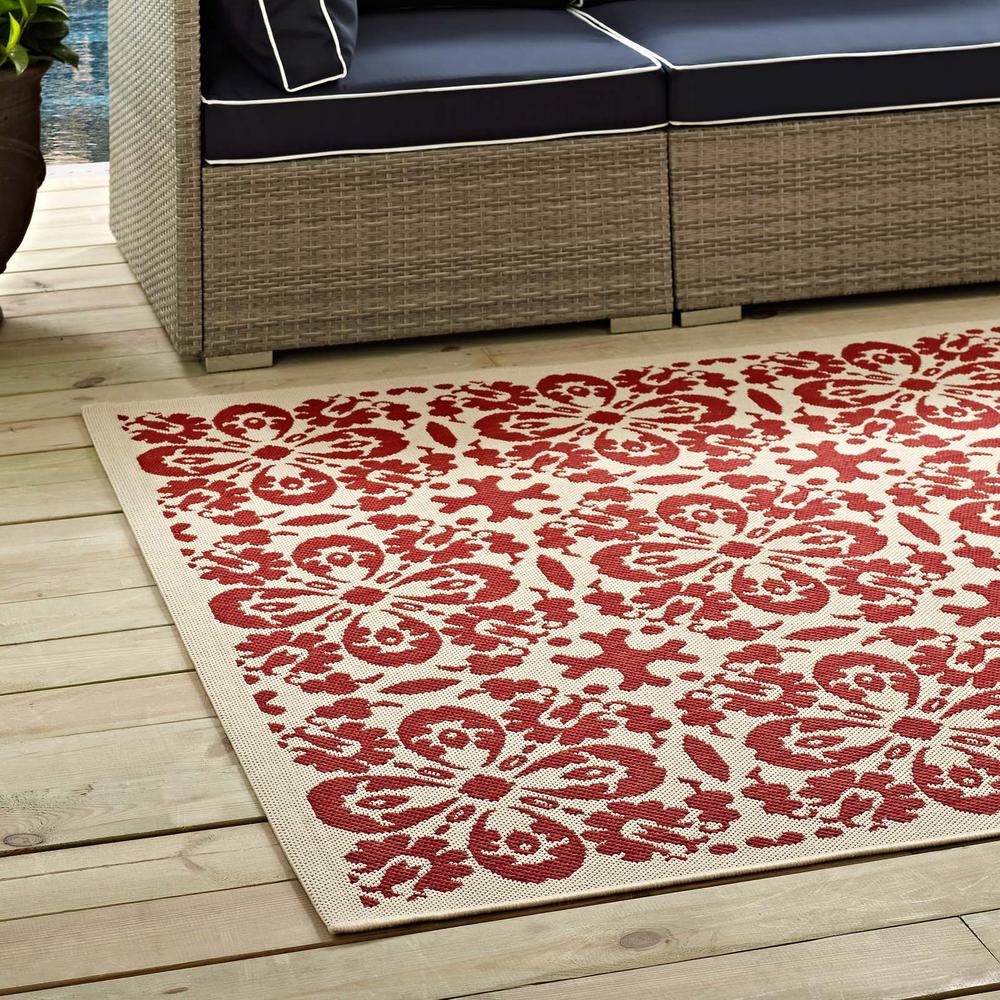 Ariana Vintage Floral Trellis 4x6 Indoor and Outdoor Area Rug. Picture 7
