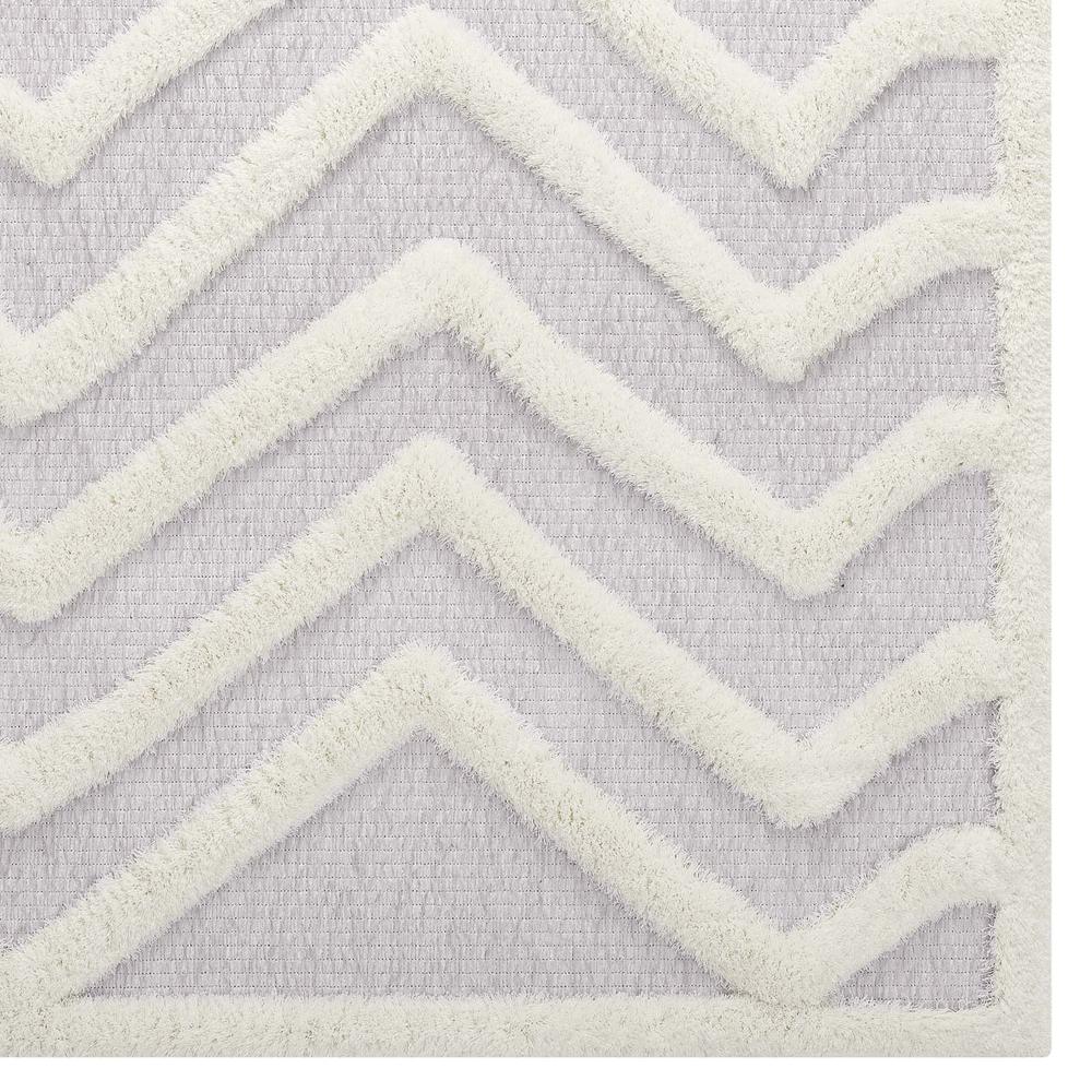 Whimsical Pathway Abstract Chevron 5x8 Shag Area Rug. Picture 2