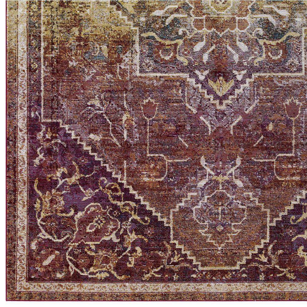 Transitional Distressed Vintage Floral Persian Medallion 8x10 Area Rug. Picture 2