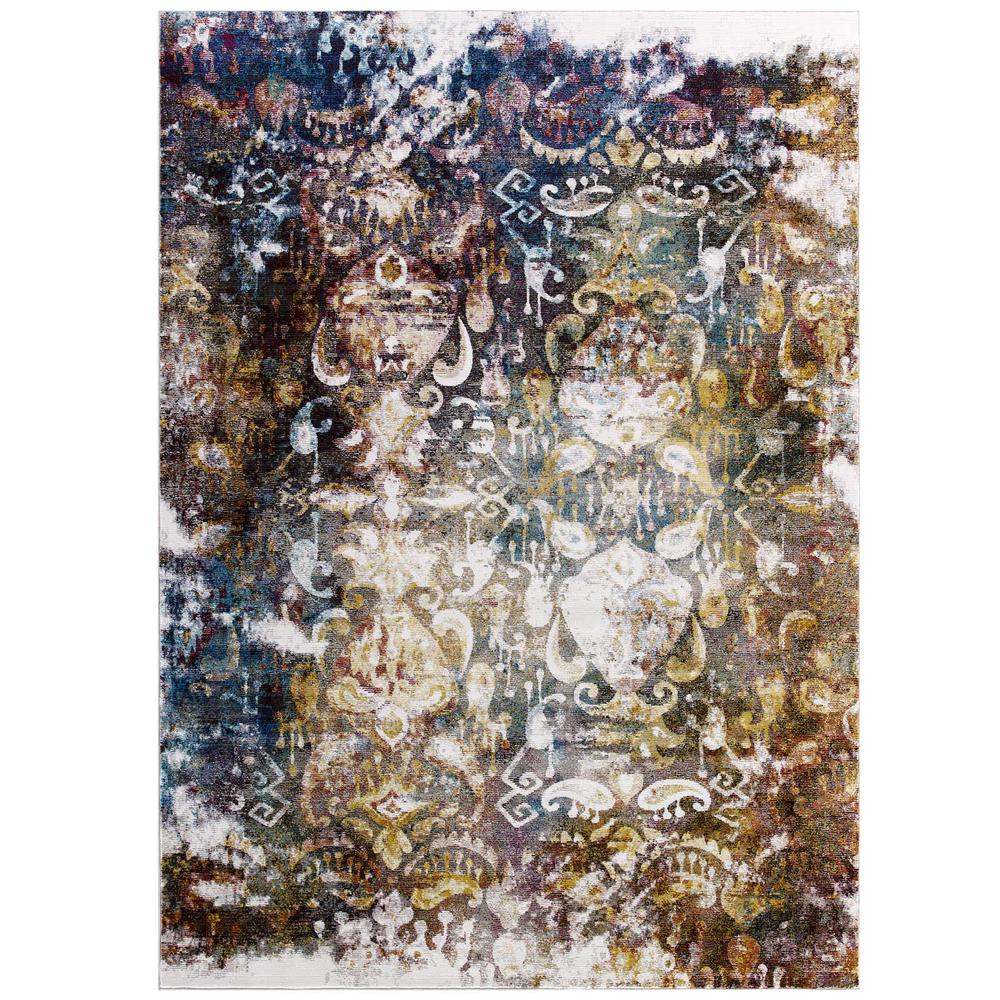 Success Jayla Transitional Distressed Vintage Floral Moroccan Trellis 4x6 Area Rug - Multicolored R-1160A-46. Picture 1