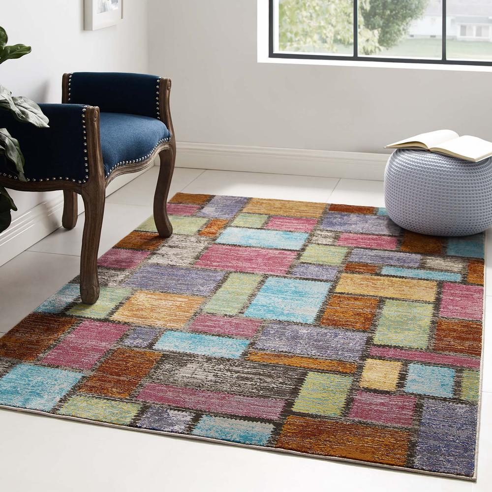 Success Nyssa Abstract Geometric Mosaic 4x6 Area Rug. Picture 8