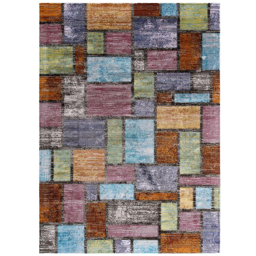 Success Nyssa Abstract Geometric Mosaic 5x8 Area Rug. Picture 1
