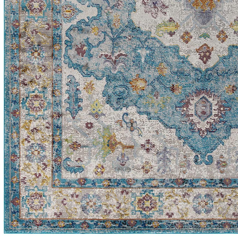 Success Anisah Distressed Floral Vintage Medallion 8x10 Area Rug. Picture 2