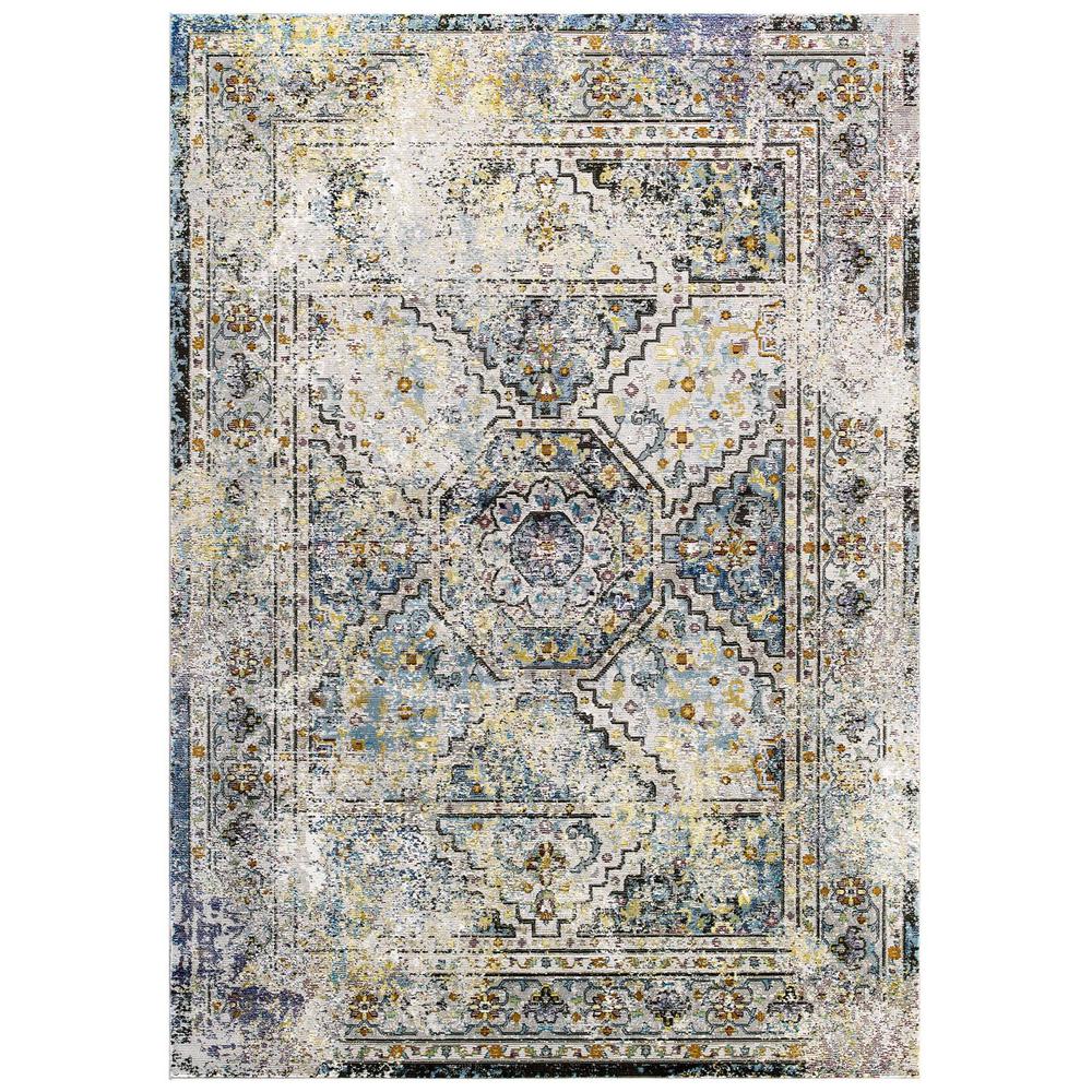 Success Jacinda Distressed Vintage Floral Persian Medallion 8x10 Area Rug - Multicolored R-1164A-810. The main picture.