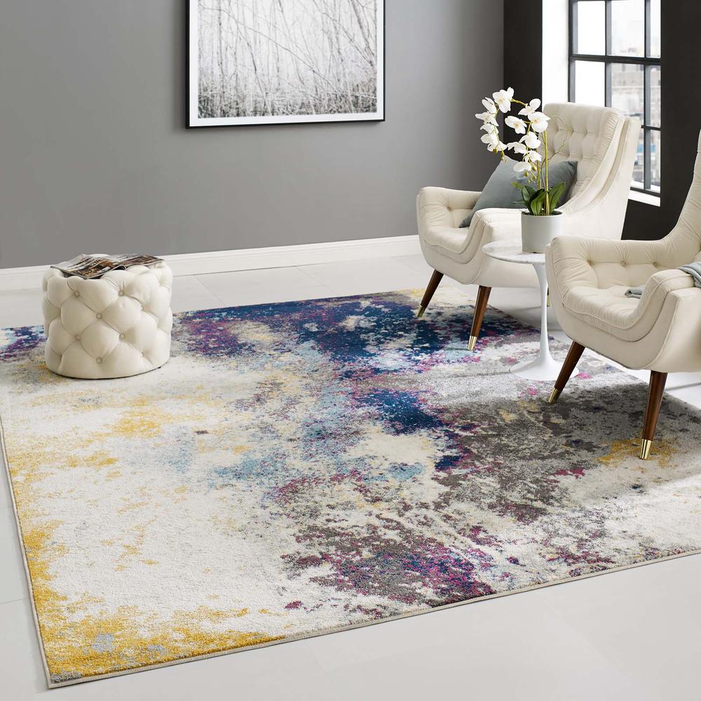 Entourage Adeline Contemporary Modern Abstract 8x10 Area Rug. Picture 8