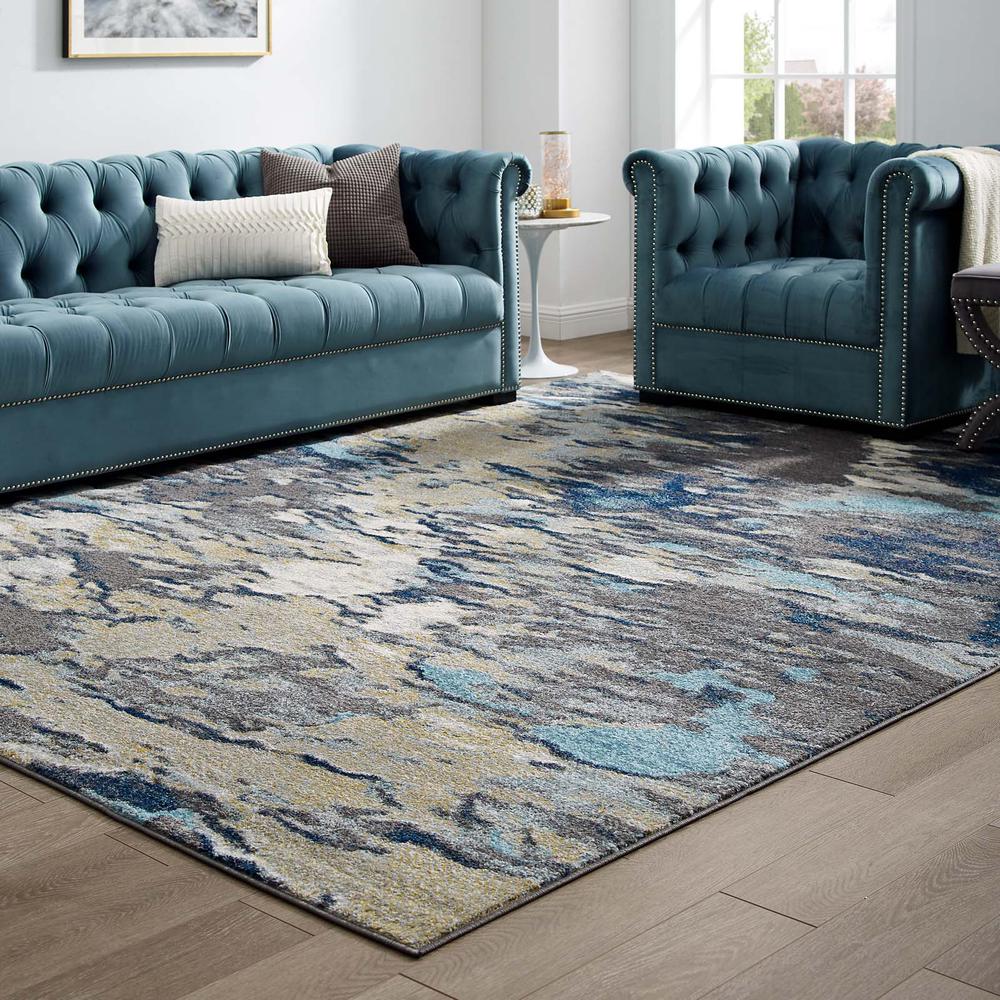 Entourage Foliage Contemporary Modern Abstract 8x10 Area Rug. Picture 8
