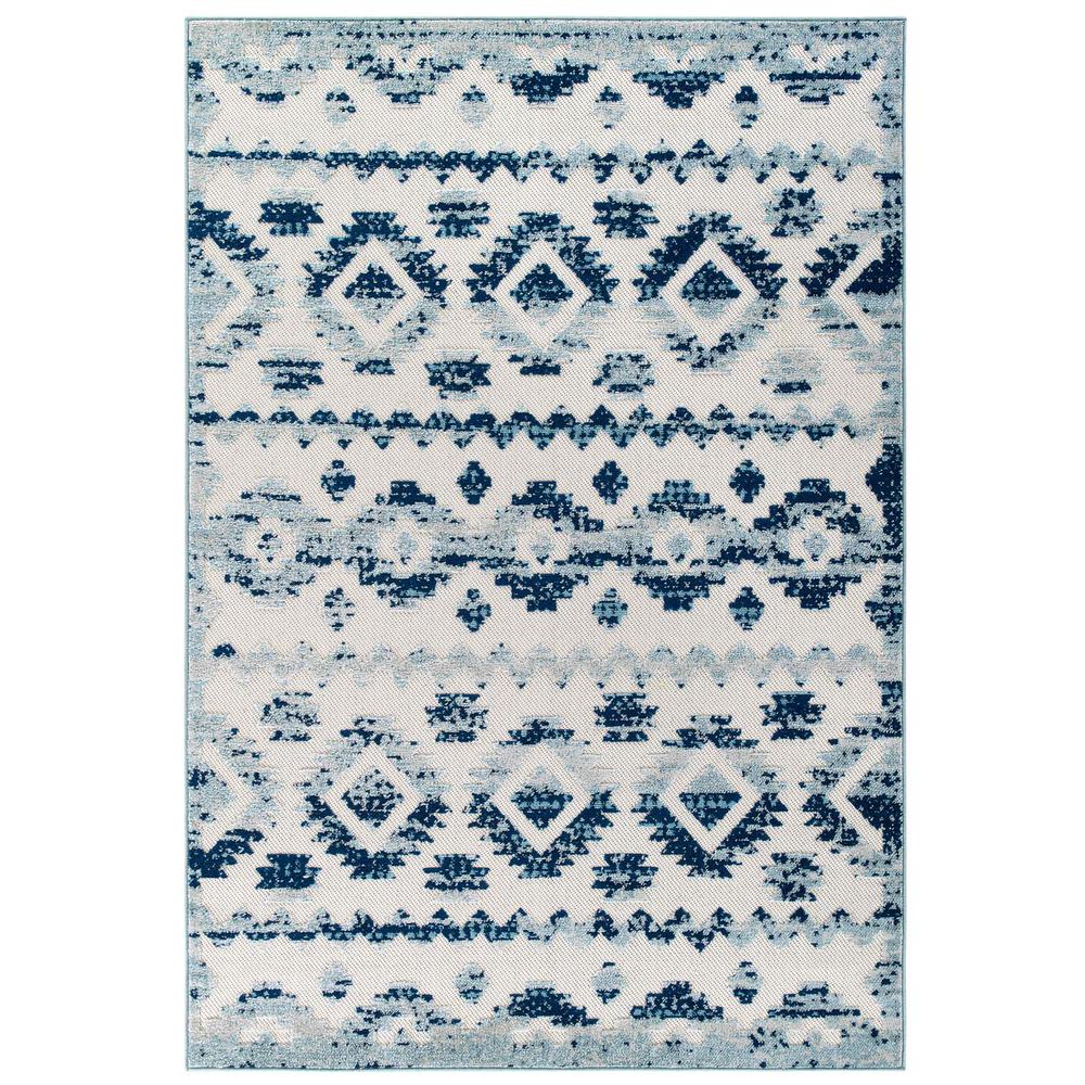 Abstract Diamond Moroccan Trellis 8x10 Indoor and Outdoor Area Rug. Picture 1
