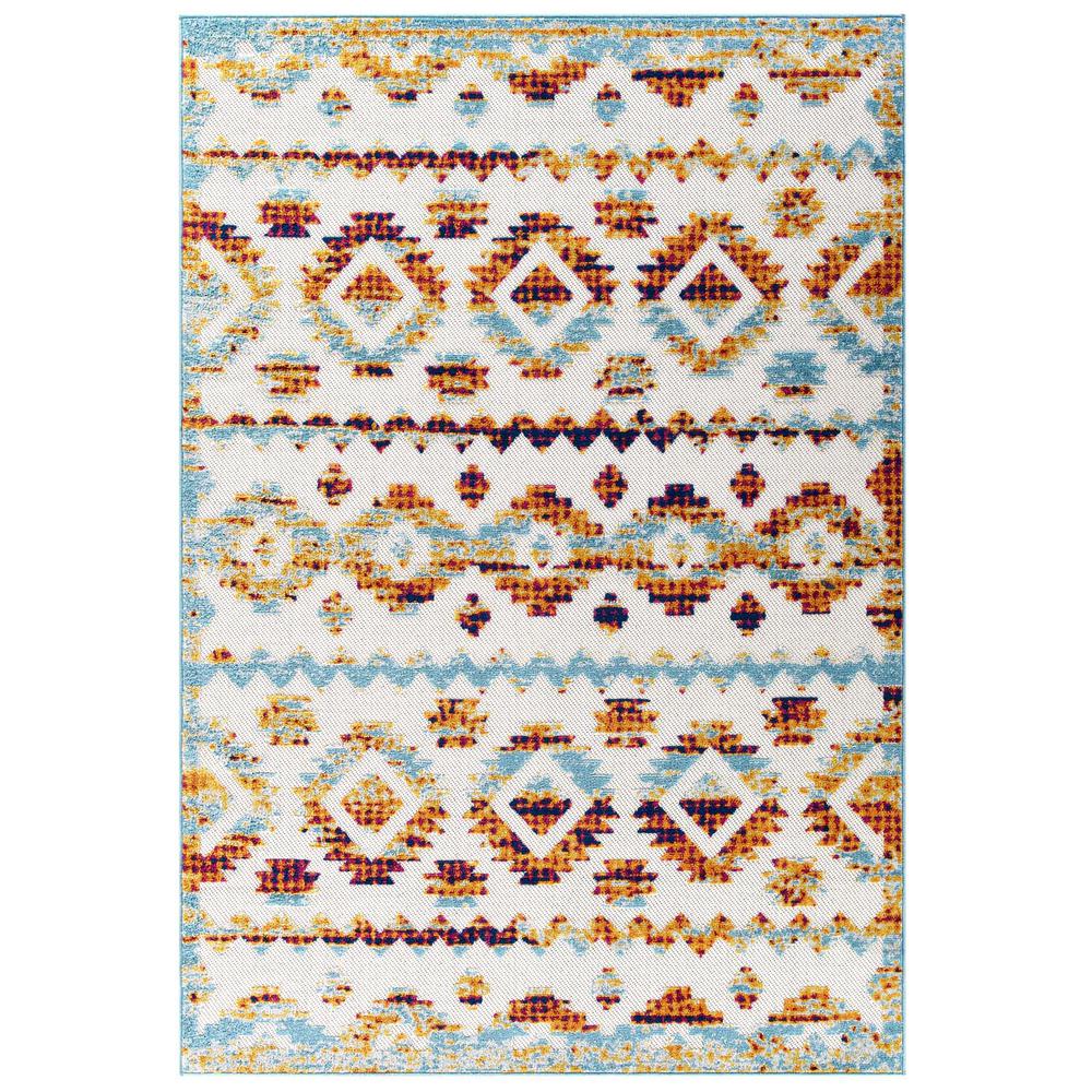 Reflect Takara Abstract Diamond Moroccan Trellis 8x10 Indoor and Outdoor Area Rug - Multicolored R-1180B-810. Picture 1