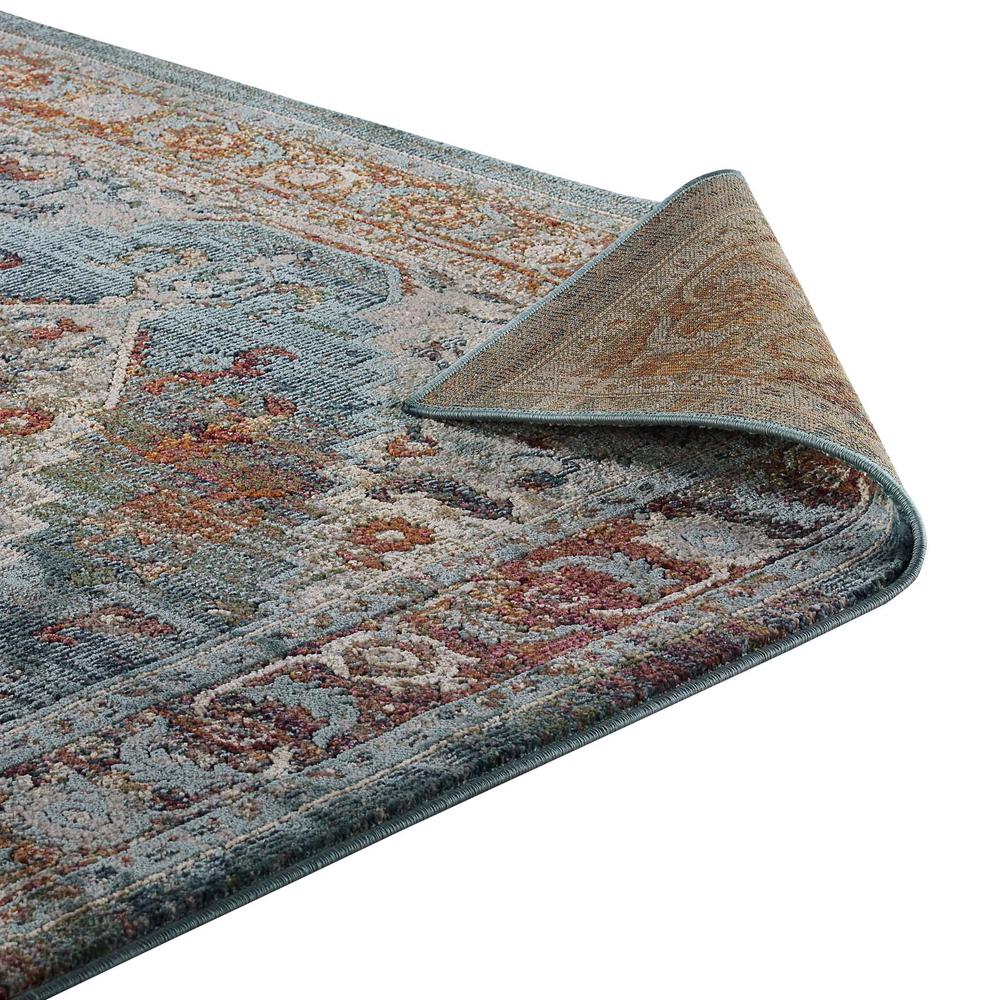Tribute Camellia Distressed Vintage Floral Persian Medallion 8x10 Area Rug - Multicolored R-1189A-810. Picture 4