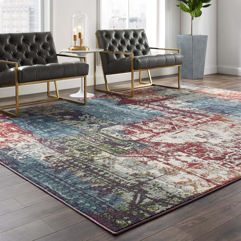 Tribute Elowen Contemporary Modern Vintage Mosaic 8x10 Area Rug. Picture 8