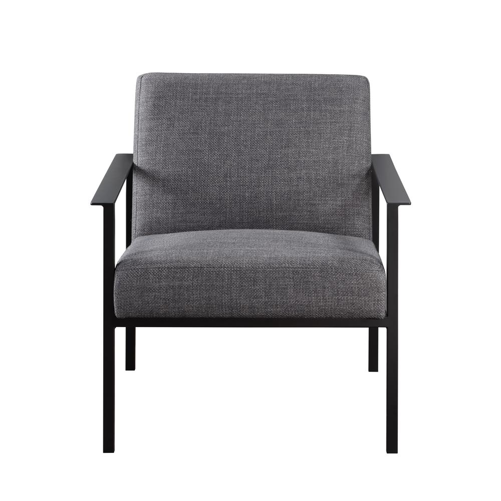 Milano Charcoal Stationary Metal Accent Chair. Picture 10