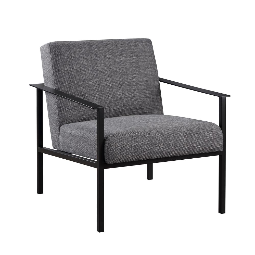 Milano Charcoal Stationary Metal Accent Chair. Picture 11