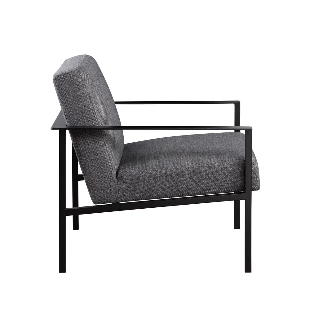 Milano Charcoal Stationary Metal Accent Chair. Picture 12