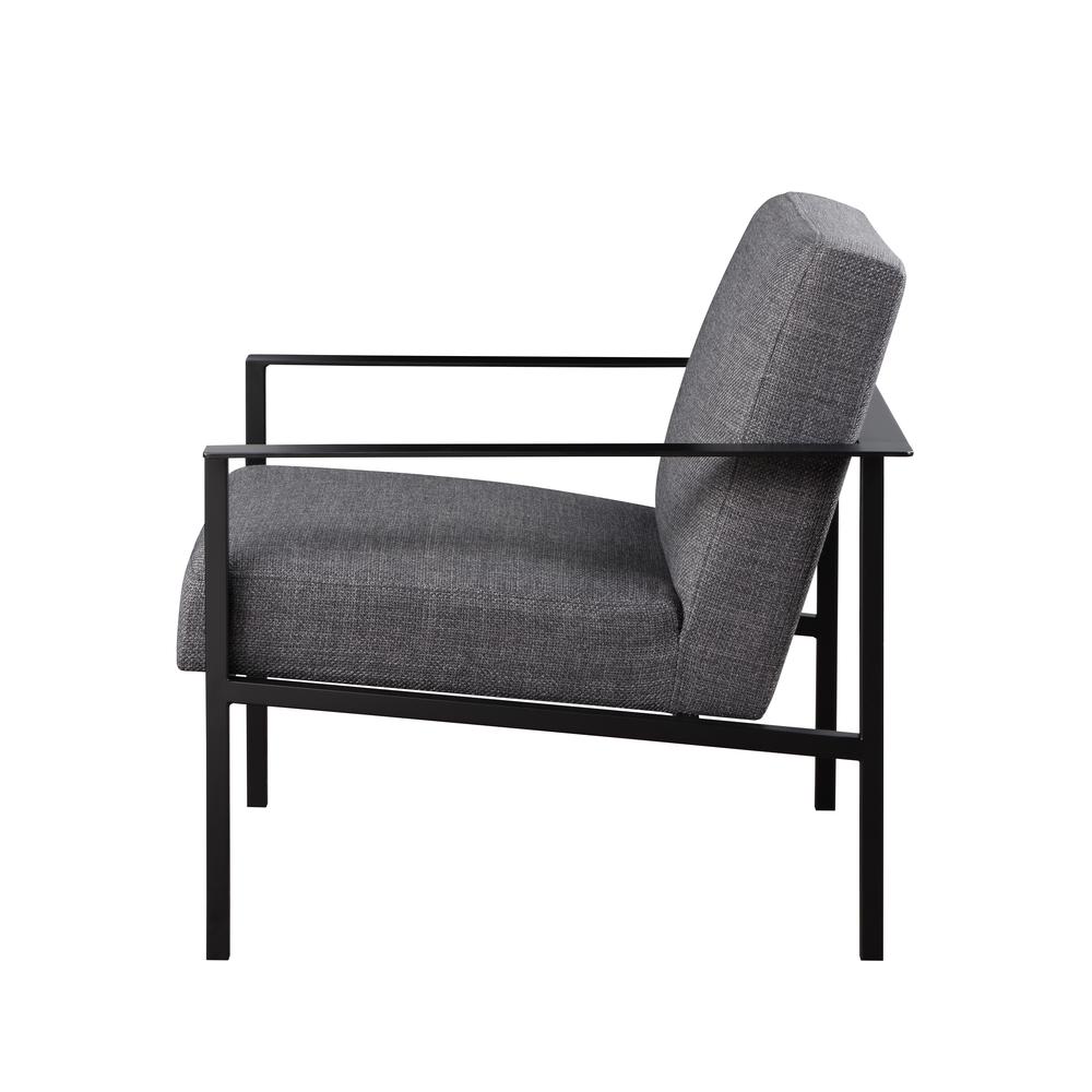Milano Charcoal Stationary Metal Accent Chair. Picture 13