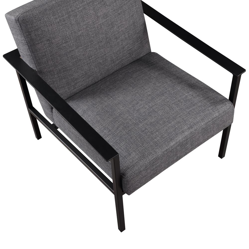 Milano Charcoal Stationary Metal Accent Chair. Picture 16