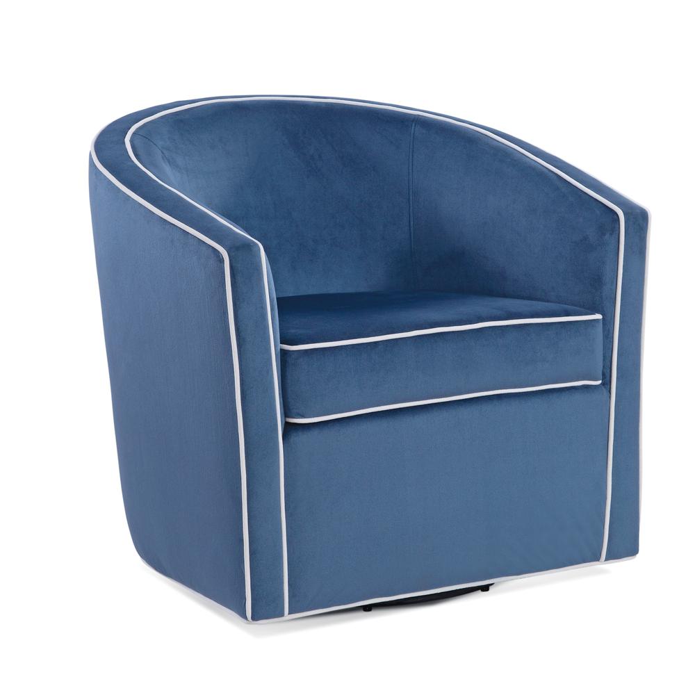 Keely Blue Swivel Chair. Picture 1