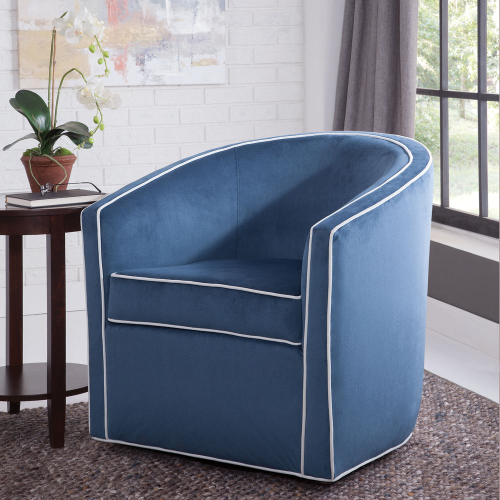 Keely Blue Swivel Chair. Picture 6