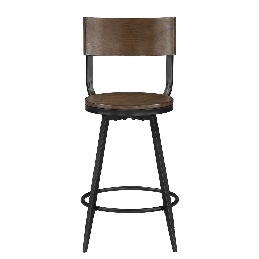 Dalia Brown Wood and Metal Swivel Stool. Picture 5