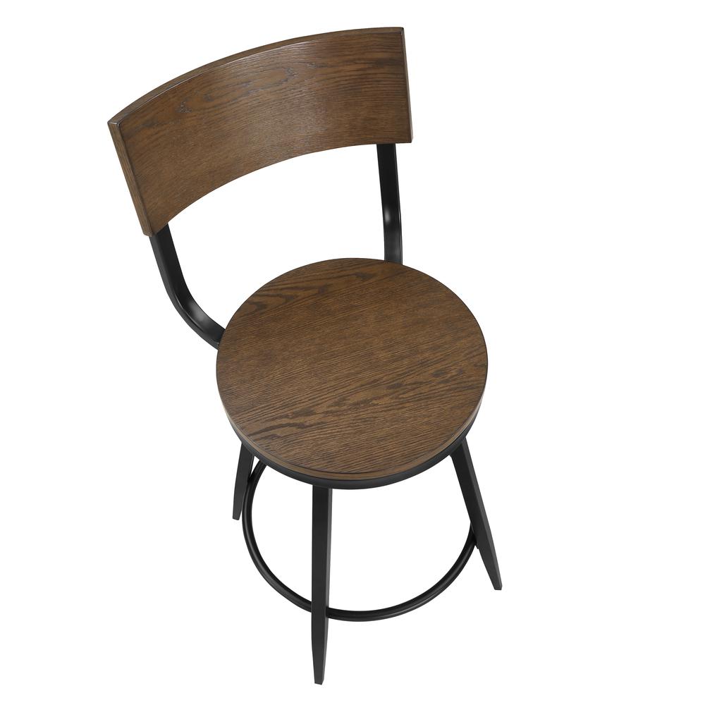 Dalia Brown Wood and Metal Swivel Stool. Picture 6