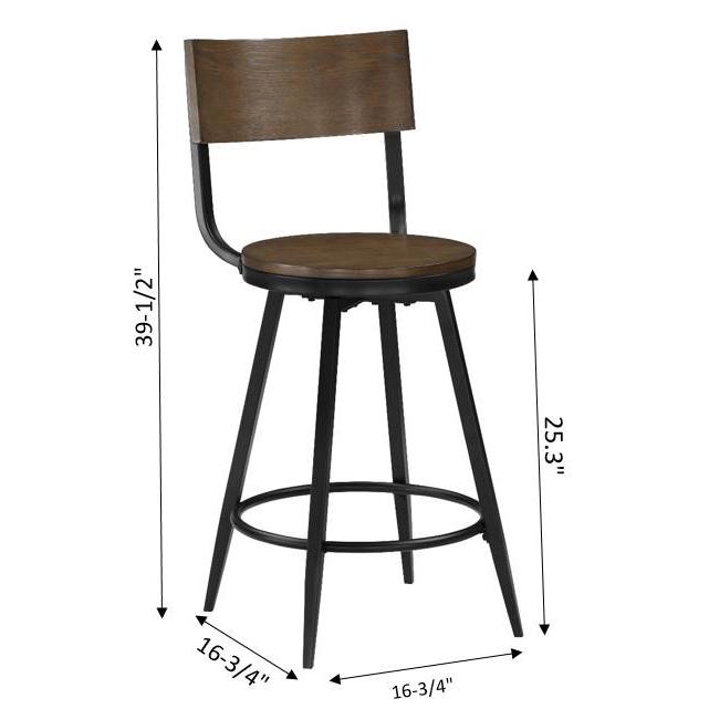 Dalia Brown Wood and Metal Swivel Stool. Picture 2