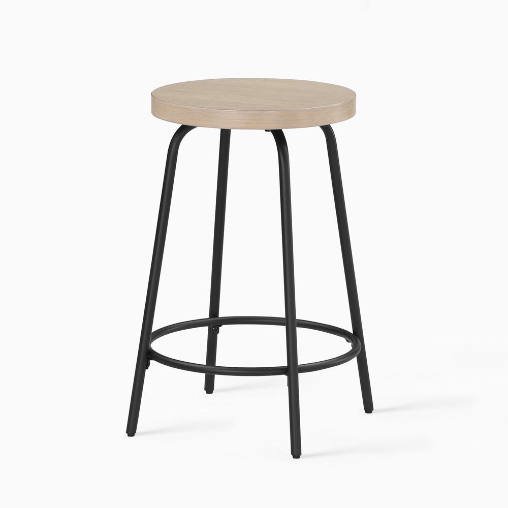 Como Backless Wood and Metal Counter Height Stool. Picture 3