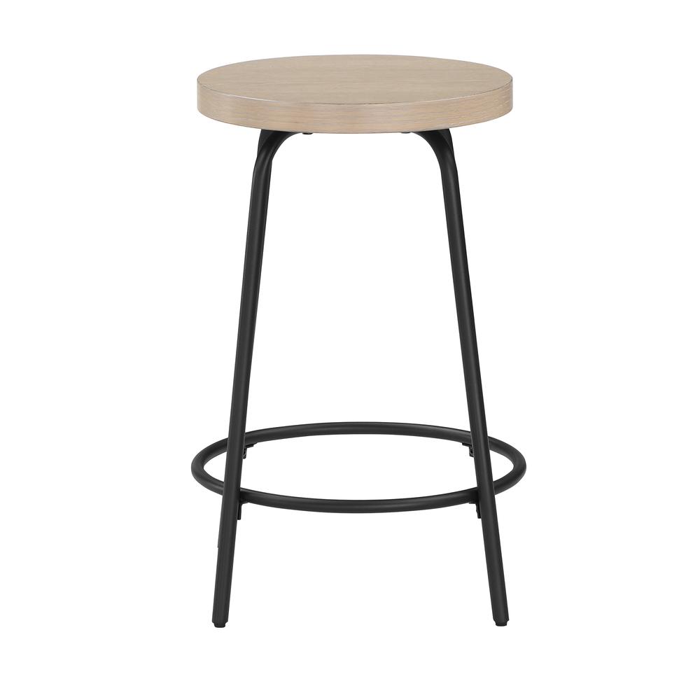 Como Backless Wood and Metal Counter Height Stool. Picture 4
