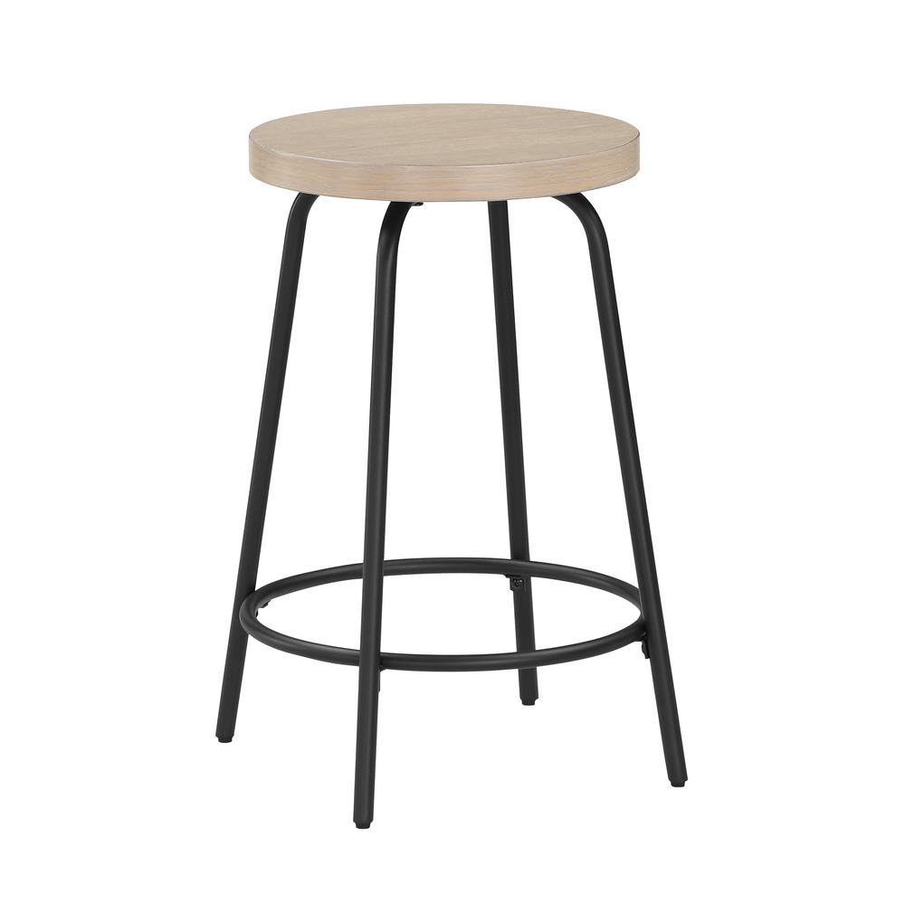 Como Backless Wood and Metal Counter Height Stool. Picture 5