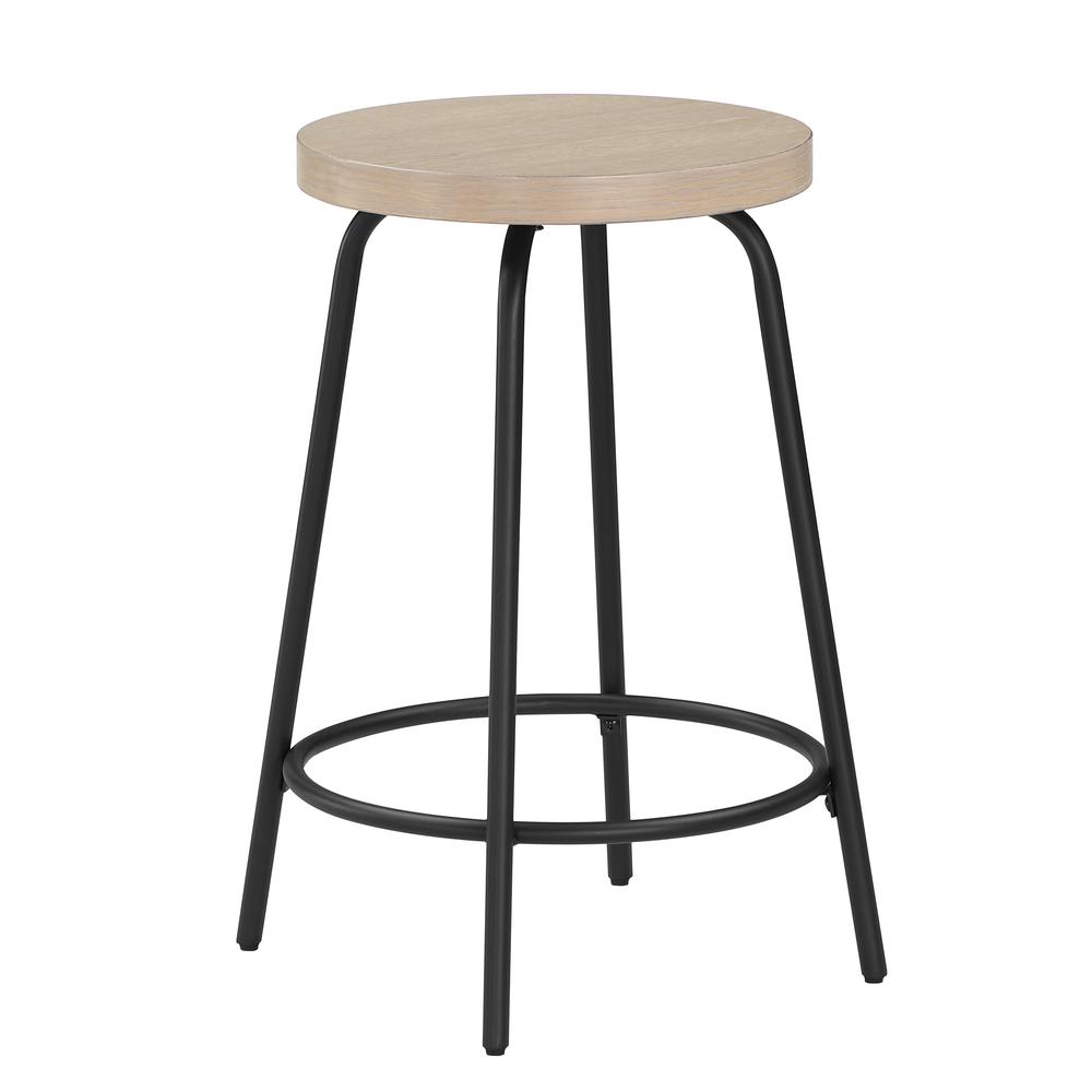 Como Backless Wood and Metal Counter Height Stool. Picture 6