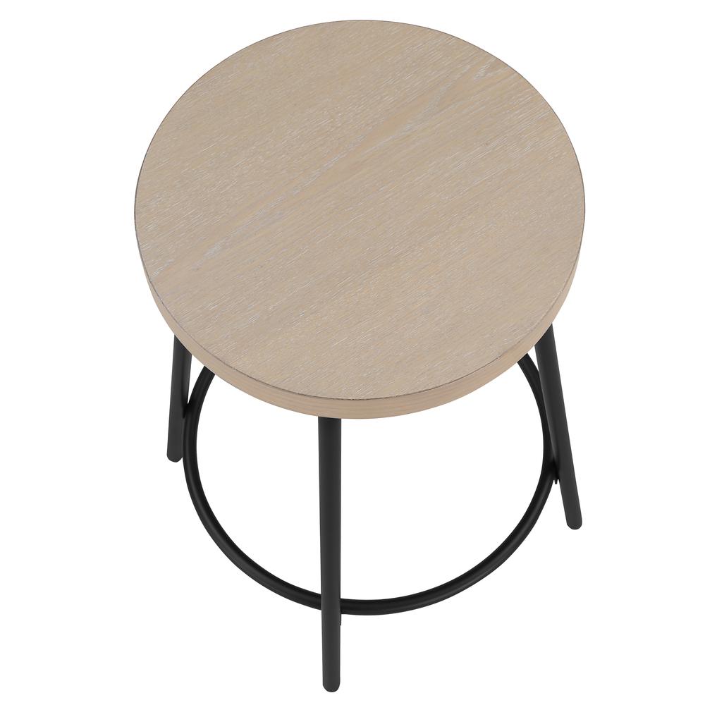 Como Backless Wood and Metal Counter Height Stool. Picture 7